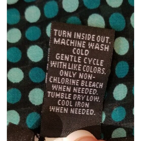 Alfani Printed Kimono-Sleeve Bubble-Hem Blouse (Squares & Circles Teal) Top Sz S - Picture 7 of 8